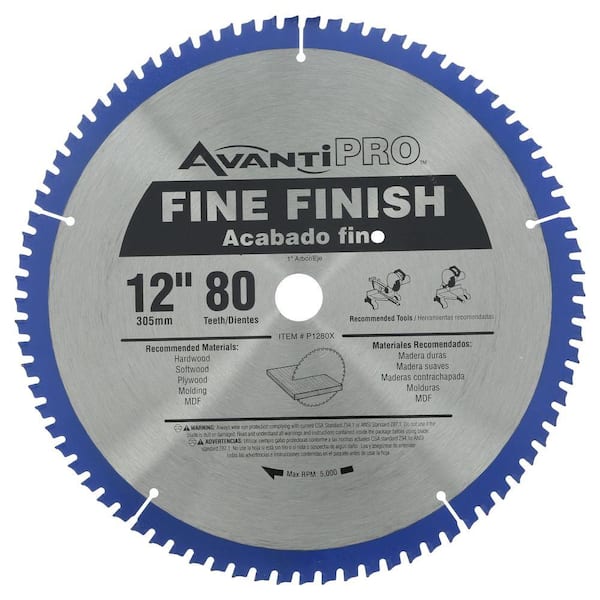 12 in. x 80-Tooth Fine Finish Circular Saw Blade (2-Pack)