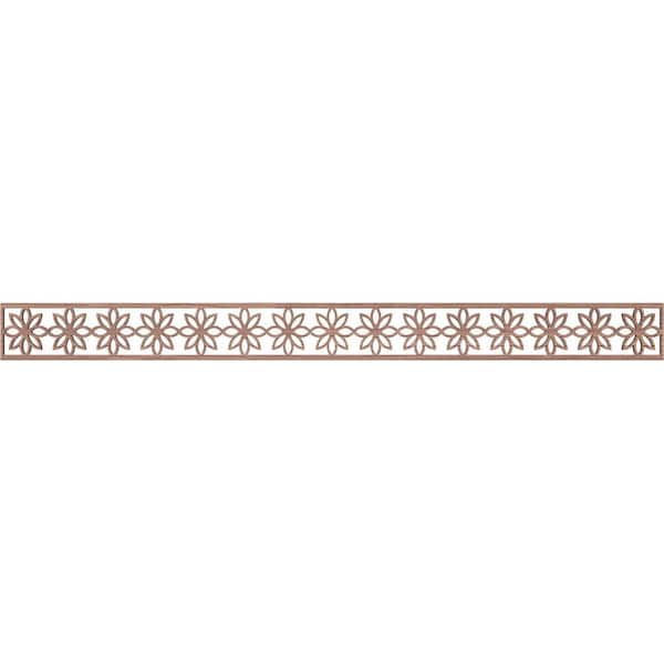 Ekena Millwork Daisy Fretwork 0.25 in. D x 46.375 in. W x 4 in. L Walnut Wood Panel Moulding