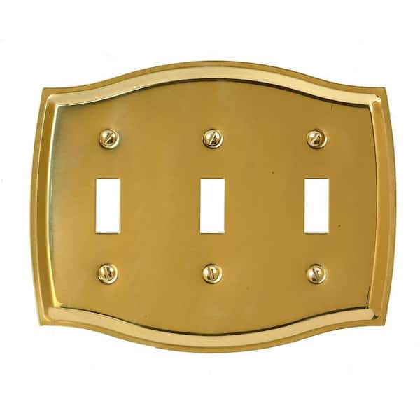 AMERELLE Brass 3-Gang Toggle Wall Plate (1-Pack)