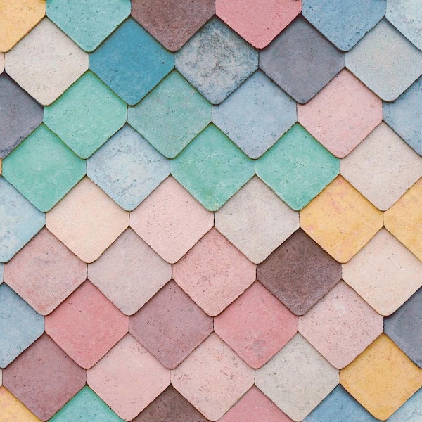 Vintage Tiles Multi Color Wallpaper