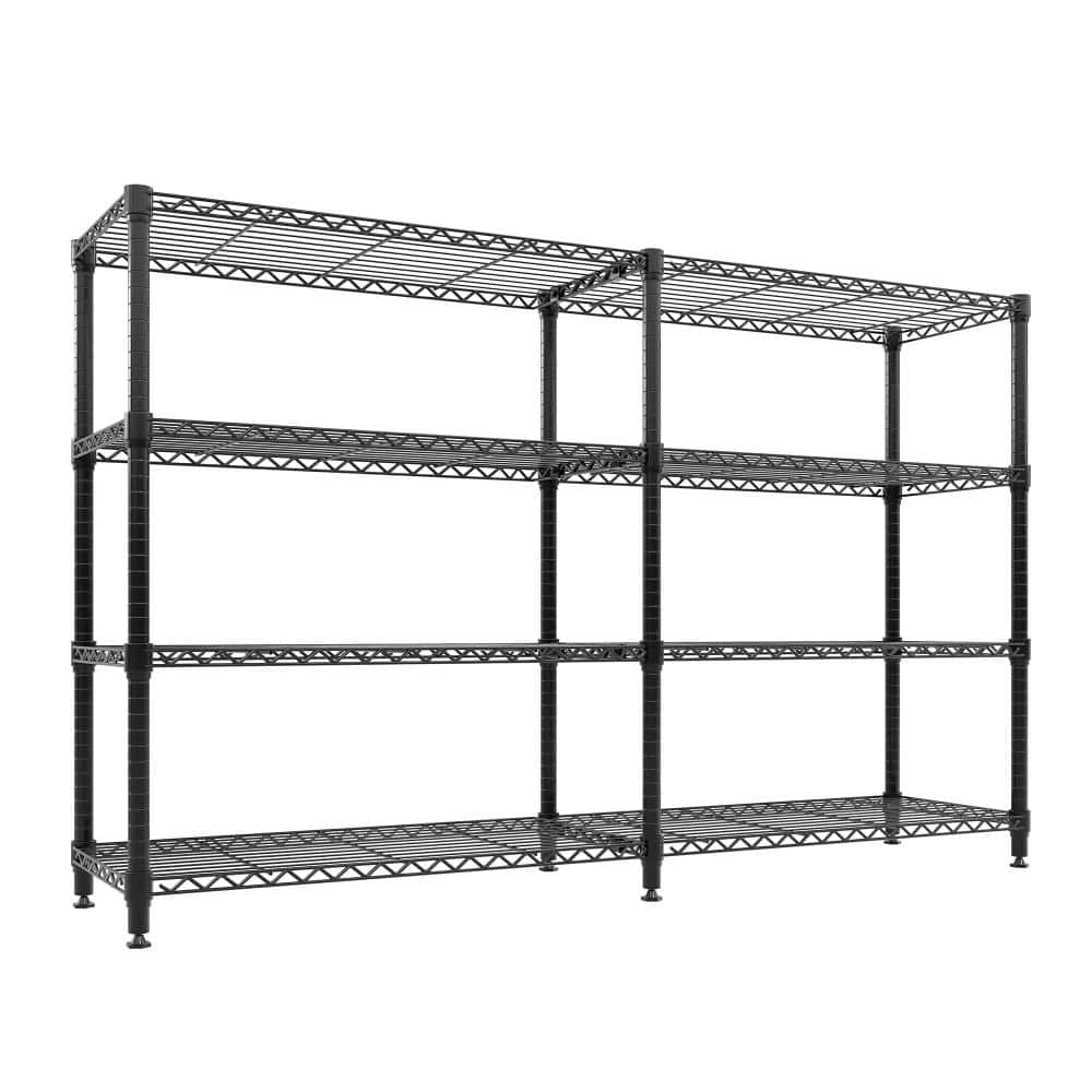 "4-Tier 59.5"" Metal Wire Shelving Storage Rack Heavy Duty Metal Shelf Unit Height Adjustable for Garage Kitchen Pantry" price history on PriceWatchPro