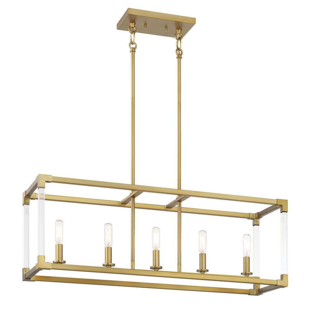 Oro District 5-Light Soft Brass Island Chandelier for Dining Room with No Bulbs Included price history on PriceWatchPro