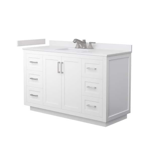 Miranda 54 in. Single Freestanding White Bath Vanity with White Cultured Marble Top