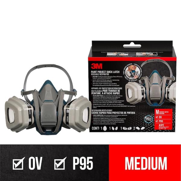 Paint Project Quick Latch Reusable Respirator 6502QL, OV/P95