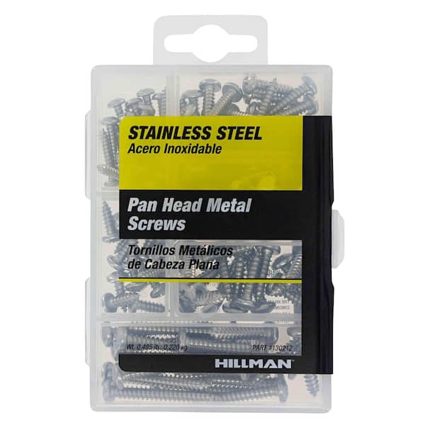 Hillman Stainless Steel Pan Head Phillips Sheet Metal Screw Assorted Kit (100-Pack)