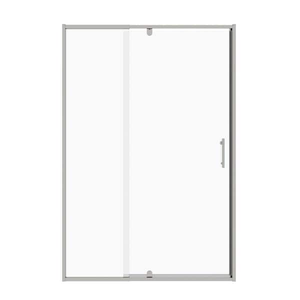 ZXDDMS 44 in.-48 in. W x 71 in. H Pivot Smi-Frameless Shower Door