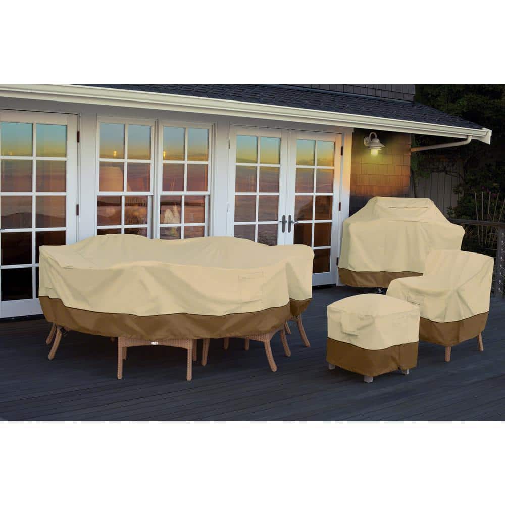 Veranda Beige and Brown Water-Resistant 82" Rectangular Hot Tub Cover
