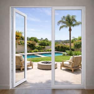 ERIS 36 in. x 96 in. Mat Black Left Swing/Outswing Aluminum Single