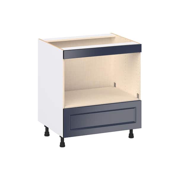 J COLLECTION Laramie 30 in. W x 24 in. D x 34.5 in. H Assembled Mircowave Base Kitchen Cabinet in Painted Blue