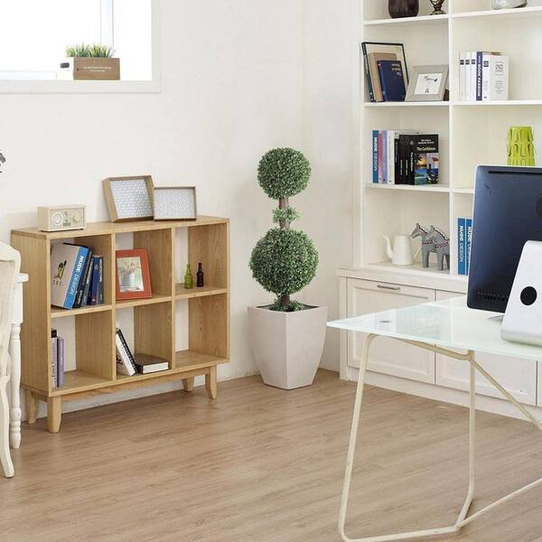 Larksilk 33 in. Artificial Double Ball Boxwood Topiary Tree in Black