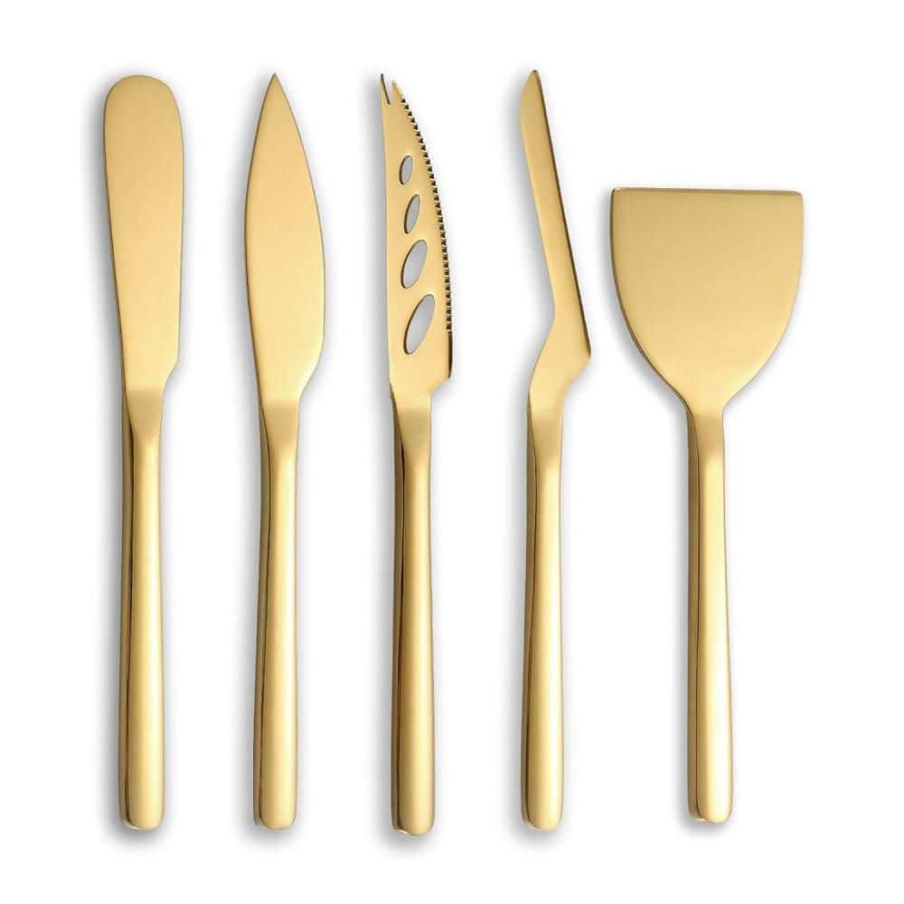 8 in. Stainless Steel Gold Cheese Knife for Confortable Grip and Cut (Set of 5) price history on PriceWatchPro