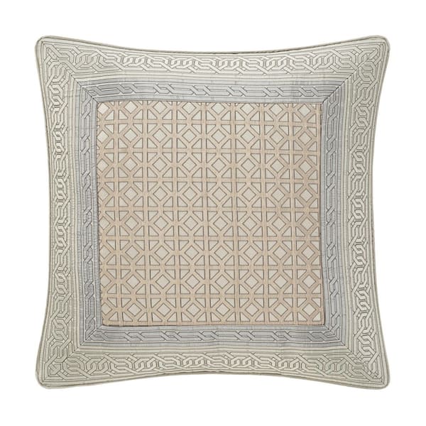 Avelyn Spa Border Polyester Euro Sham 26 in. L x 26 in. W