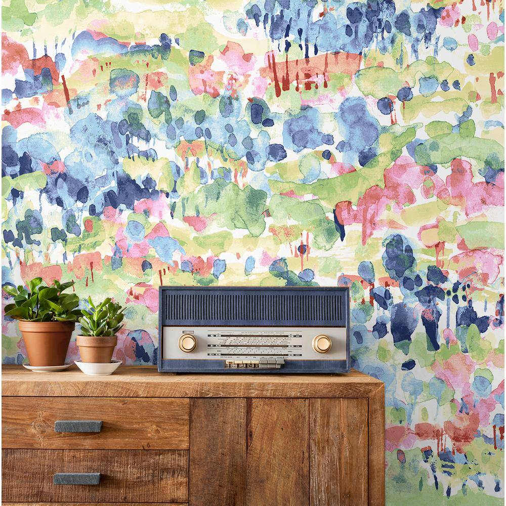 Spring Abstract Watercolor Peel and Stick Vinyl Wallpaper