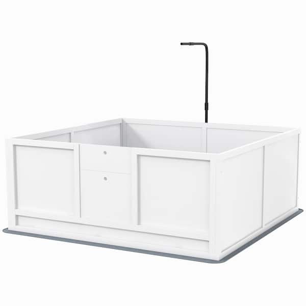 Playpen for Dogs with Pad, Pig Rail, Adjustable Height Door for Small, Medium and Large Breed Dogs, 49 in. x 48 in.