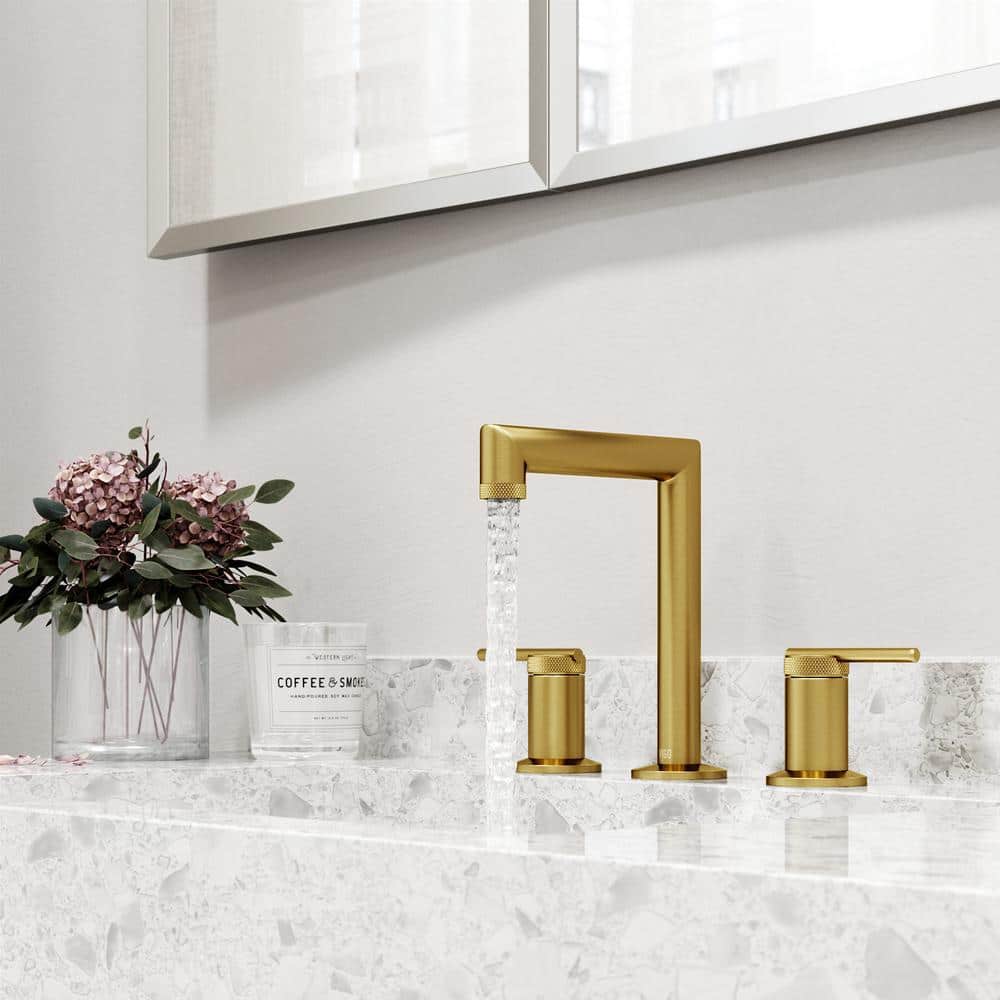 Sterling Chrome Widespread Bathroom Faucet with Knurled Handles
