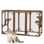 COZIWOW Wooden Outdoor Cat Enclosure Run Playpen Catio CW12B0379-T01 ...