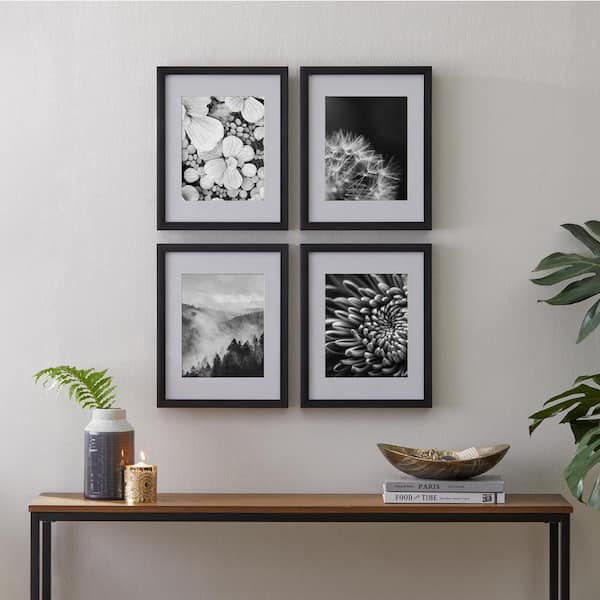 StyleWell 11 x 14 Matted to 8 x 10 Black Gallery Wall Picture Frames (Set of 4)