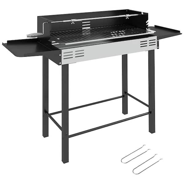 AULEDIO Portable Charcoal Grill in Black with 3-Level Grill Grate