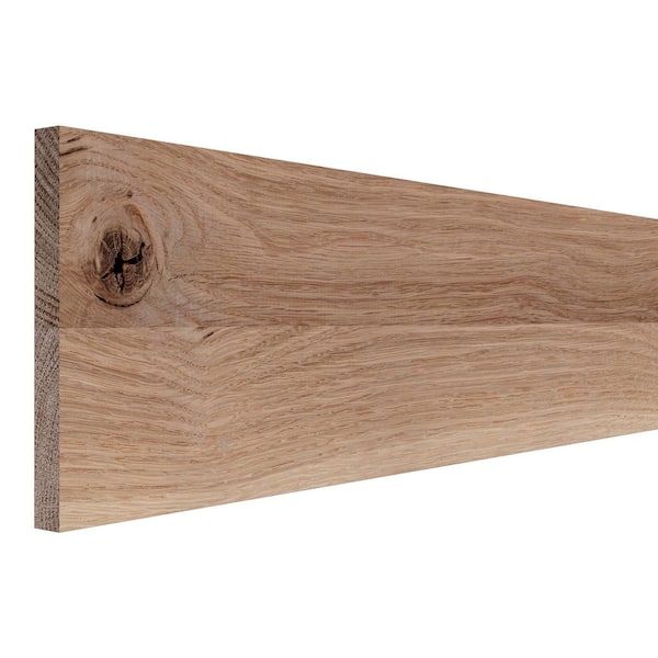0.75 in. T x 7.25 in. W x 72 in. L Unfinished Rustic White Oak Wood Board