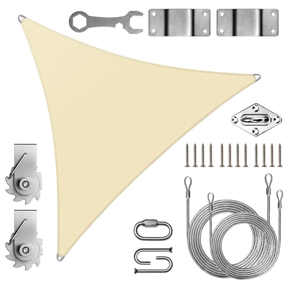 Pro Ring 12 ft. x 12 ft. x 12 ft. Triangle Sun Shade Sail with Hardware TAWAL-Beige price history on PriceWatchPro