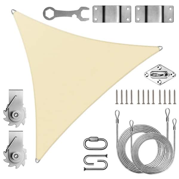 Pro Ring 16 ft. x 16 ft. x 16 ft. Triangle Sun Shade Sail with Hardware TAWAL-Beige