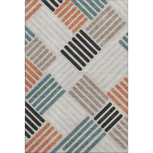 Mayfield Premium Machine Washable Abstract AMF2339 Dune 10 ft. x 14 ft. Area Rug