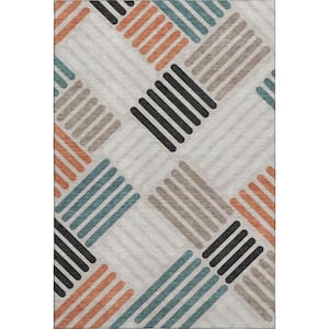 Mayfield Premium Machine Washable Abstract AMF2339 Dune 3 ft. x 5 ft. Area Rug