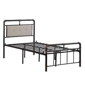 Modern Black Twin Iron Pipe Bed Frame