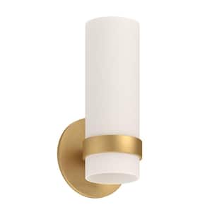 Milano 9 in. 1-Light 9-Watt Brushed Gold Integrated LED Wall Sconce