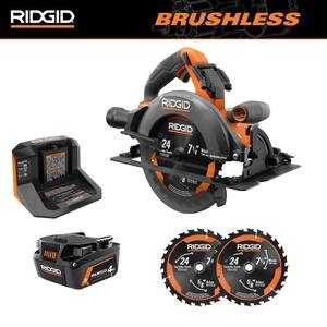 18V Brushless Cordless 7-1/4 in. Circular Saw Kit with 4.0 Ah MAX Output Battery and Charger with Extra Blade