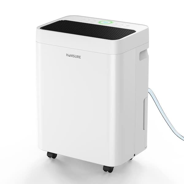 53 pt. 4,500 sq. ft. Dehumidifier with Drain Hose, Bucket in. White, Auto Defrost, Low Noise, Dehumidify Efficiently