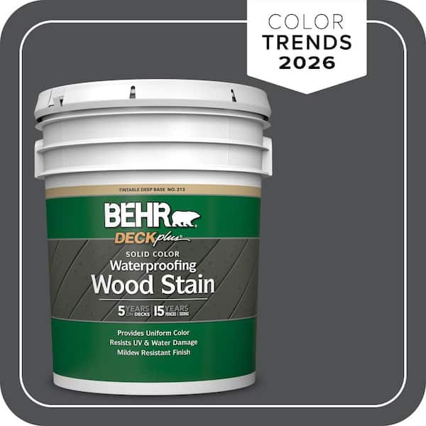 5 gal. #PPU18-01 Cracked Pepper Solid Color Waterproofing Exterior Wood Stain