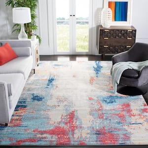 Jasper Grey/Red 10 ft. x 13 ft. Abstract Area Rug