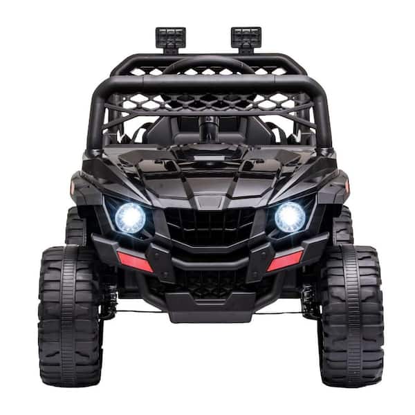 Garvee 12V Ride on Car for Kids, Ride on Toys with Parental Remote Control, Seat Belt, Led Lights and Music, Black