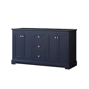 Avery 59.25 in. W x 21.75 in. D x 34.25 in. H Double Bath Vanity Cabinet without Top in Dark Blue