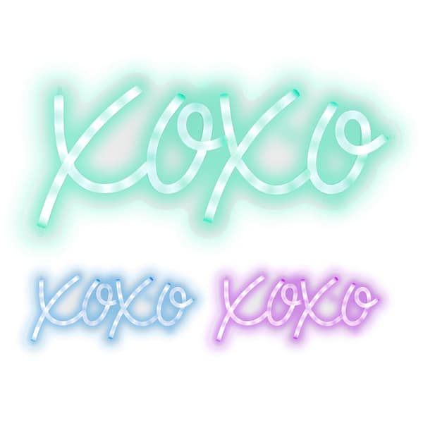 Unbranded "XOXO" 1-Piece Unframed with LED Light Neon Sign, People Wall Art 5.9 in. x 13.3 in.
