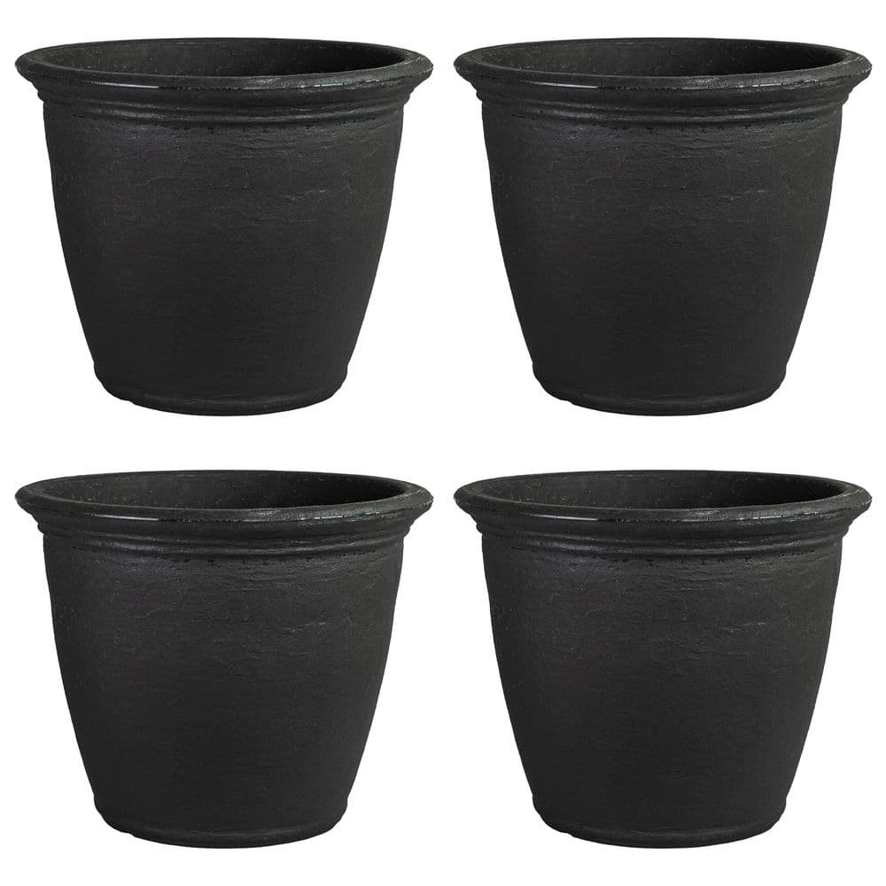 Anjelica 19 Gal. Dual-Wall Matte BlackIndoor/Outdoor Resin Planter (24 in. L x 24 in. W x 20 in. H) 4-Pack price history on PriceWatchPro