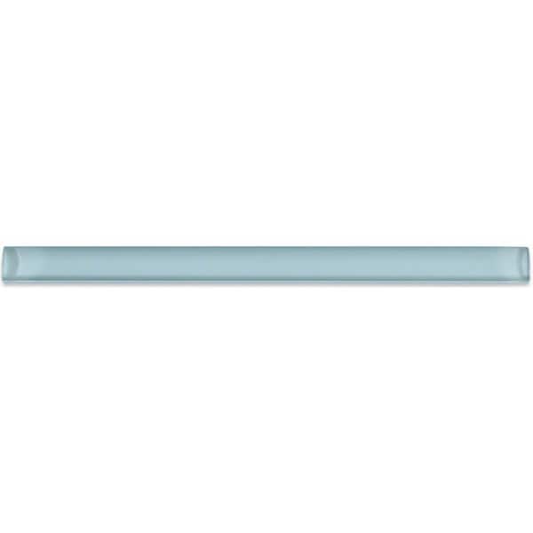 Ivy Hill Tile Misty Blue 3/4 in. x 12 in. x 11 mm Glass Pencil Liner Trim Wall Tile