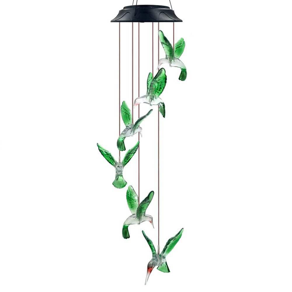 Luminous Hummingbird Solar Chimes for Patio, Garden, Backyard