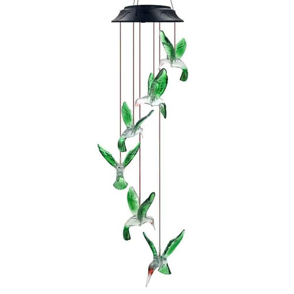 Luminous Hummingbird Solar Chimes for Patio, Garden, Backyard