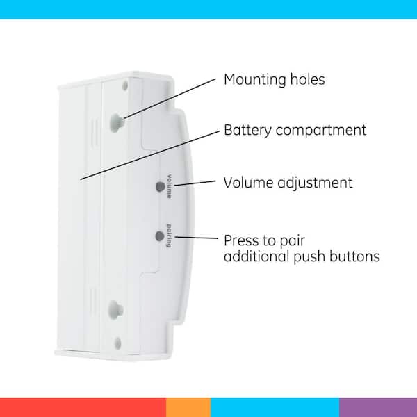 Wireless Door Chime, Battery Operated 2-Melody with 1-Push Button