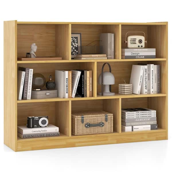 Costway 36.5 in. Tall Yellow Wood 1-Shelf Standard Bookcase with Anti-toppling Kits