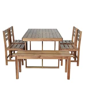6-Piece Wood Outdoor Dining Set