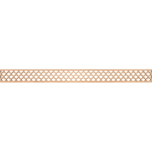 Ekena Millwork Hudson Fretwork 0.375 in. D x 46.375 in. W x 4 in. L Hickory Wood Panel Moulding
