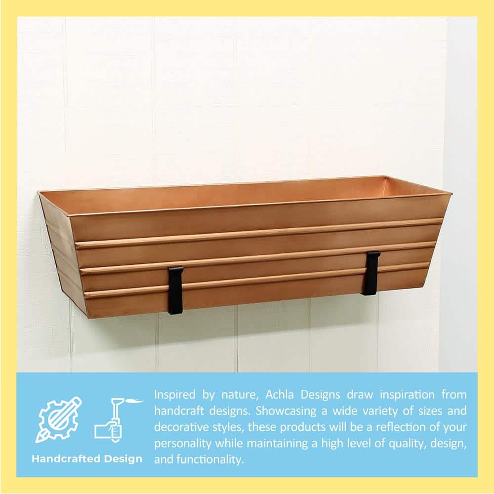 Large Copper Plated Steel Window Flower Box Planter