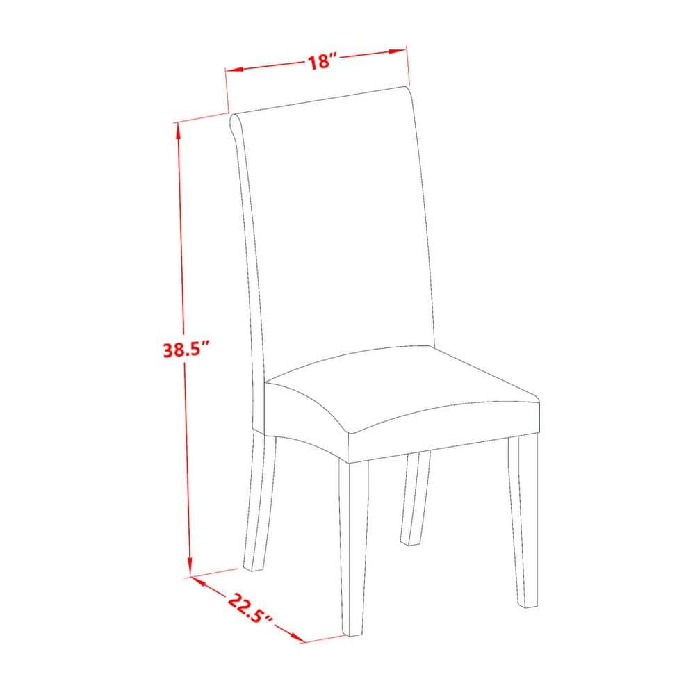Cream Linen Upholstered Parsons Side Chair with White Wood Legs - Set of 2