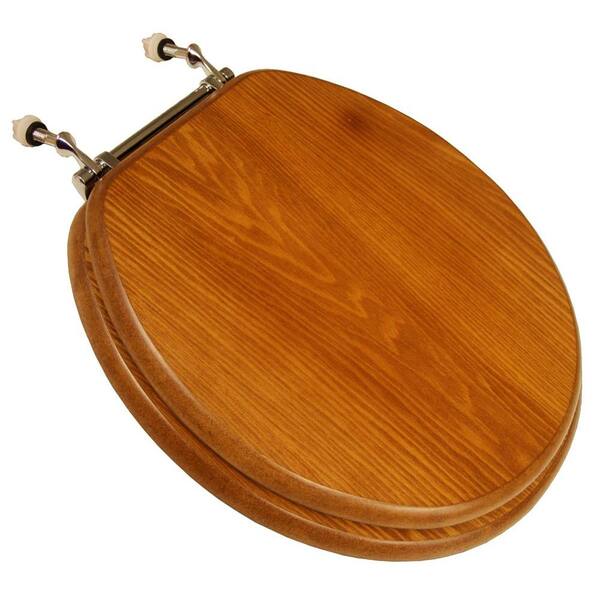 Comfort Seats Round Closed Front Toilet Seat in Dark Oak