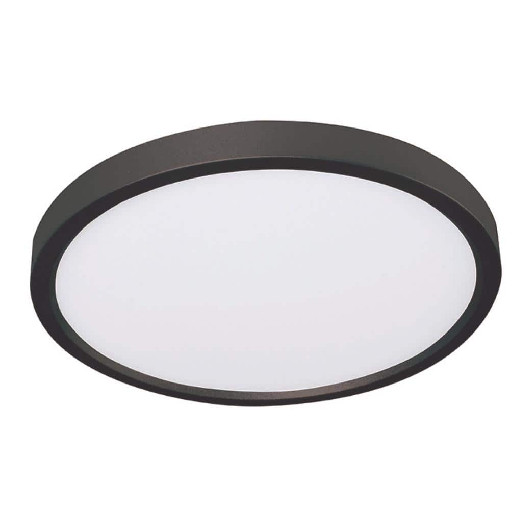 Satin Nickel 12" LED Flush Mount Light in Black
