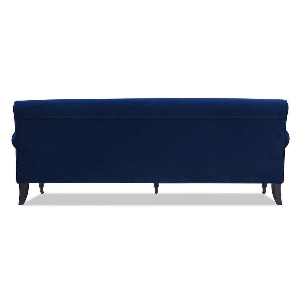 Alana Navy Blue Velvet Lawson Sofa with Removable Cushions