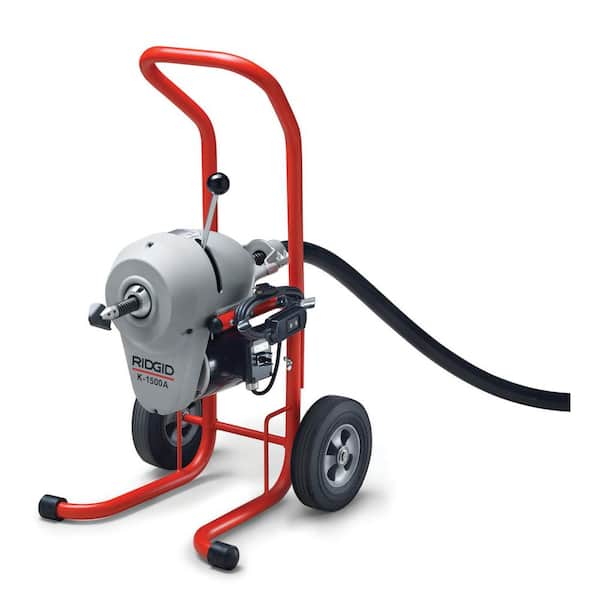RIDGID K-1500A Sectional Machine for 2-8 in. Lines, with A-1 Mitt, A-12 Pin Key, and Rear Guide Hose